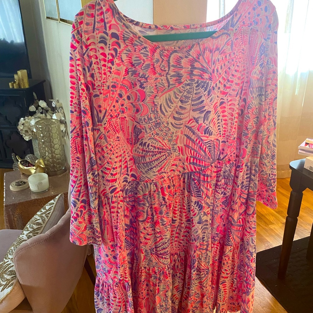 Lilly Pulitzer Geanna swing dress XXL in Raz Berry Sea You Soon